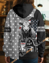Uni Personalized American Flag Ranch Pattern Name & Farm Name Cattle Hoodie