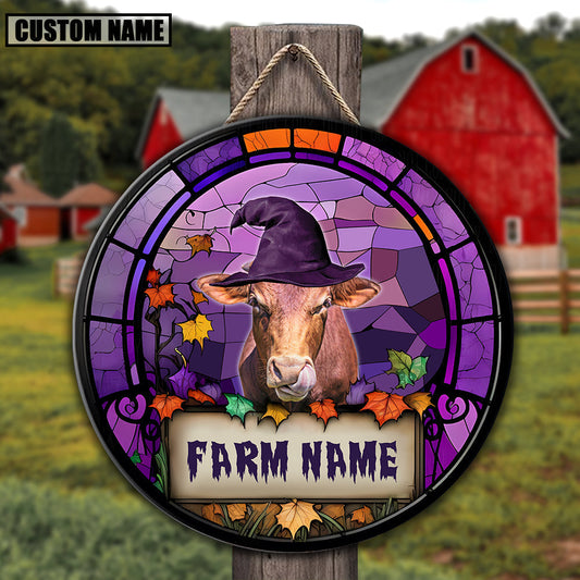 Uni Beefmaster Personalized Name Stained Glass Effect Metal Sign