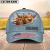 Uni Highland Cattle Jeans Pattern Customized Name Cap