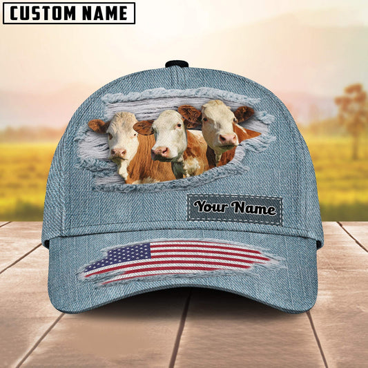 Uni Simmental Jeans Pattern Customized Name Cap