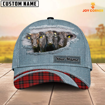 Uni Wagyu Red Caro And Jeans Pattern Customized Name Cap