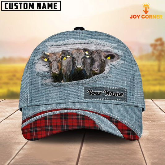 Uni Wagyu Red Caro And Jeans Pattern Customized Name Cap