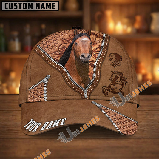 Unijames Personalized Western Horse Leather Style Cap