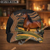 Unijames Personalized  Horse Ranch Landscape Leather Style Cap