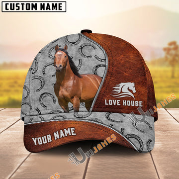Unijames Personalized American Quarter Horse Leather Patch Cap