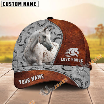 Unijames Personalized Appaloosa Leather Patch Cap