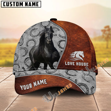 Unijames Personalized Friesian Leather Patch Cap