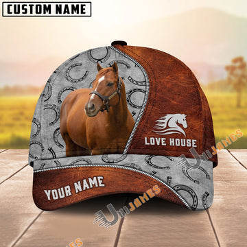 Unijames Personalized Thoroughbred Leather Patch Cap