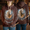 UniJames Personalized Horse Breed Horseshoe Brown Leather 3D Hoodie