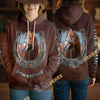 UniJames Personalized Horse Breed Horseshoe Brown Leather 3D Hoodie