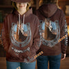 UniJames Personalized Horse Breed Horseshoe Brown Leather 3D Hoodie