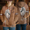 UniJames Appaloosa Horse Faux Zipper Tooled Leather 3D Hoodie