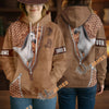 UniJames Arabian Horse Faux Zipper Tooled Leather 3D Hoodie
