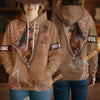 UniJames Morgan Horse Faux Zipper Tooled Leather 3D Hoodie