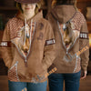 UniJames Palomino Horse Faux Zipper Tooled Leather 3D Hoodie