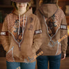UniJames Thoroughbred Horse Faux Zipper Tooled Leather 3D Hoodie