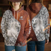 UniJames Personalized Arabian Horse Split Faux Leather & Horseshoe 3D Hoodie