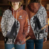 UniJames Personalized Friesian Horse Split Faux Leather & Horseshoe 3D Hoodie