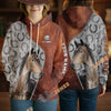 UniJames Personalized Hackney Horse Split Faux Leather & Horseshoe 3D Hoodie