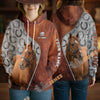 UniJames Personalized Thoroughbred Horse Split Faux Leather & Horseshoe 3D Hoodie