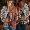 UniJames Personalized Warmblood Horse Split Faux Leather & Horseshoe 3D Hoodie
