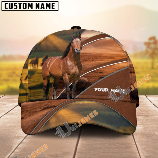 Unijames Custom Name Horse  Western Sunset Baseball Cap