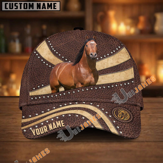 Unijames Personalized Horse Lover Vintage Leather Hat