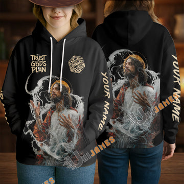 Unijames Trust God’s Plan Jesus Black 3D Hoodie