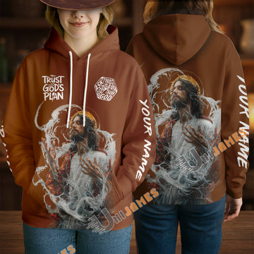 Unijames Trust God’s Plan Jesus Brown 3D Hoodie