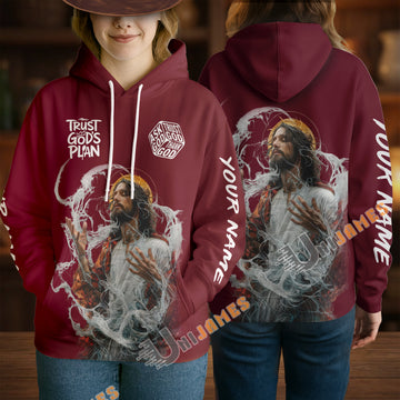 Unijames Trust God’s Plan Jesus Maroon 3D Hoodie