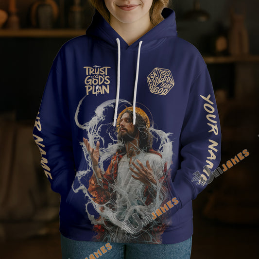 Unijames Trust God’s Plan Jesus Navy 3D Hoodie