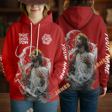 Unijames Trust God’s Plan Jesus Red 3D Hoodie