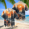 Unijames Fishing Camping Sunset Forest Lake Hawaiian Shirt