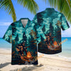 Unijames Bigfoot Playing Guitar Campfire Hawaiian Shirt