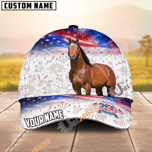 Unijames Personalized Horse America 250 Years of Freedom Classic Cap