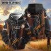 UniJames Personalized Horse Portrait Zip Hoodie – "Love Horse" Custom Name Black & Brown All-Over Print Pullover (9 breeds)