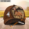 Unijames Brown Leather Horse Barn Scene Personalized Name Cap (9 breeds)