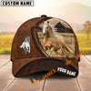 Unijames Brown Leather Horse Barn Scene Personalized Name Cap (9 breeds)