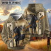 UniJames Personalized Farm & Horse Name Rustic Barn Scene Hoodie (9 breeds)