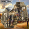 UniJames Personalized Farm & Horse Name Rustic Barn Scene Hoodie (9 breeds)