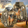 UniJames Personalized Farm & Horse Name Rustic Barn Scene Hoodie (9 breeds)