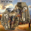 UniJames Personalized Farm & Horse Name Rustic Barn Scene Hoodie (9 breeds)