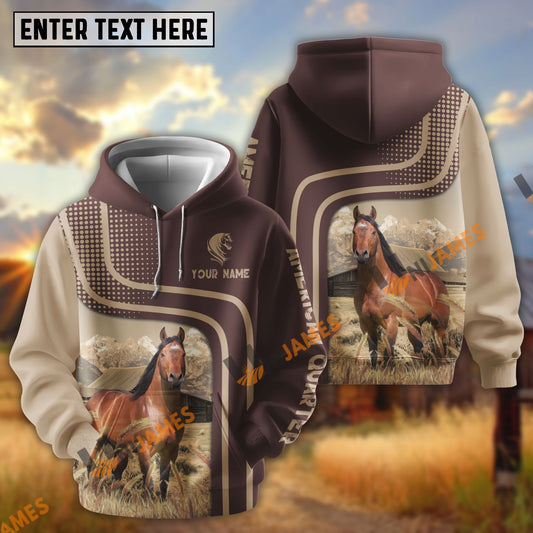 UniJames Personalized Name Tooled Leather Ranch Horse Scene Hoodie (9 breeds)