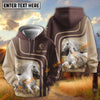 UniJames Personalized Name Tooled Leather Ranch Horse Scene Hoodie (9 breeds)