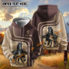 UniJames Personalized Name Tooled Leather Ranch Horse Scene Hoodie (9 breeds)