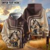 UniJames Personalized Name Tooled Leather Ranch Horse Scene Hoodie (9 breeds)