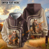UniJames Personalized Name Tooled Leather Ranch Horse Scene Hoodie (9 breeds)