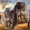 UniJames Personalized Name Tooled Leather Ranch Horse Scene Hoodie (9 breeds)