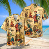 Unijames Camping Adventure Map Backpacker Hawaiian Shirt