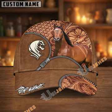 Unijames American Quarter Horse Leather Pattern Cap